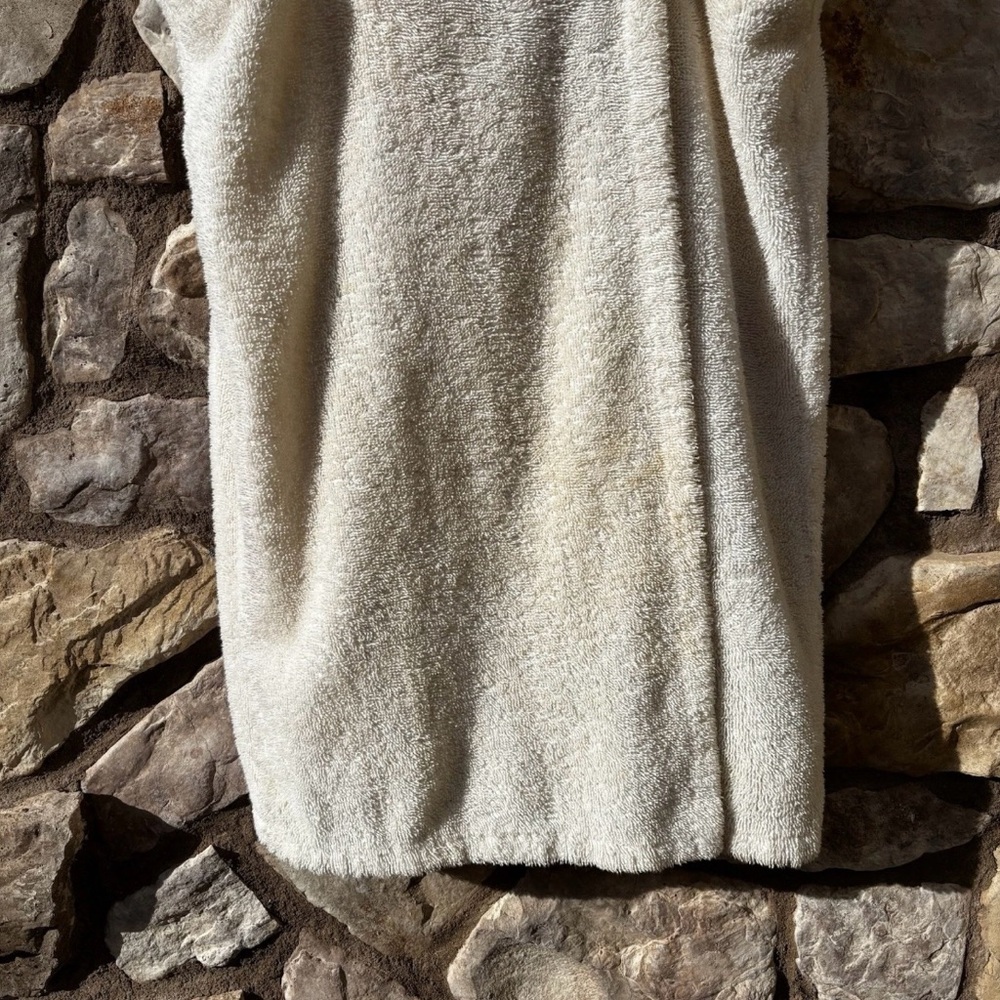 Aegean Apparel Bath Wrap French Terry Butterfly Embroidered Towel Robe 90s - Picture 3 of 11